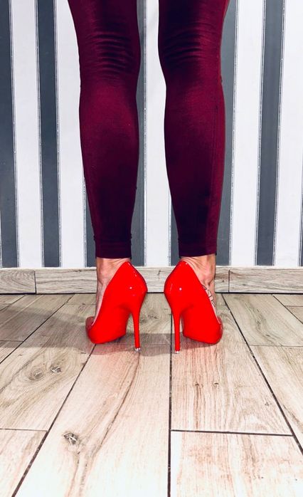 193/ OD RĘKI 47 Piękne czerwone szpilki 36-48EU męskie na 12cm obcasie
