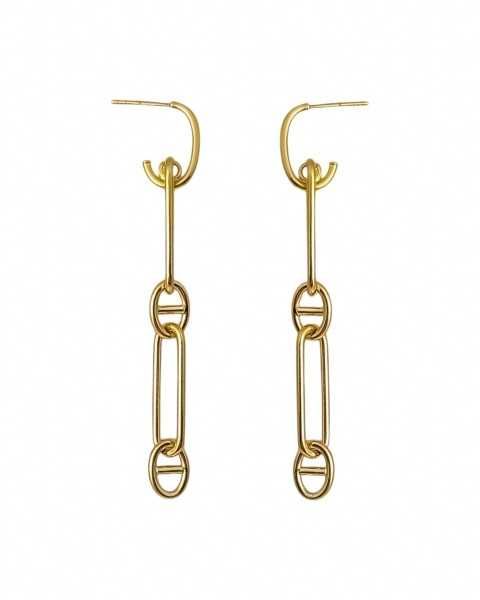 Złote, długie kolczyki zapinane na sztyft, pr.585 Verona FA19247