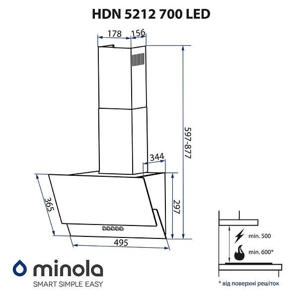Витяжка Minola HDN 5212 BL 700 LED