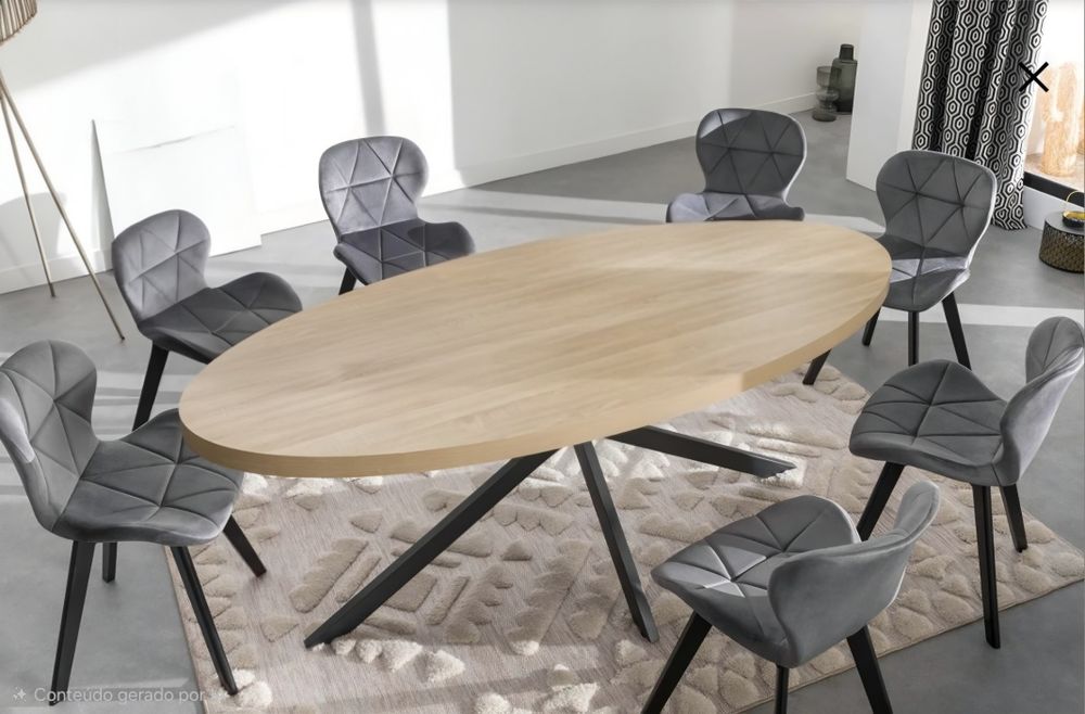 Mesa de refeição oval