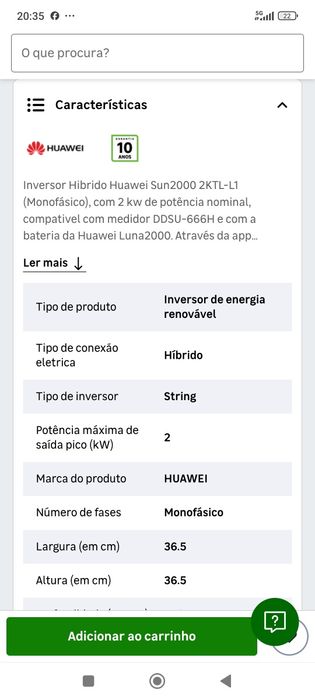 Inversor Huawei sun2000 2ktl L1