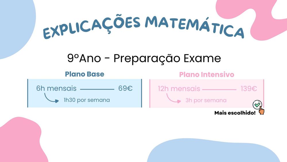 Explicações Matemática 9ºAno Preparação EXAME