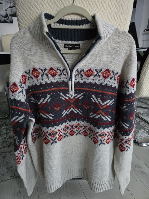Męski sweter XL akryl wełna