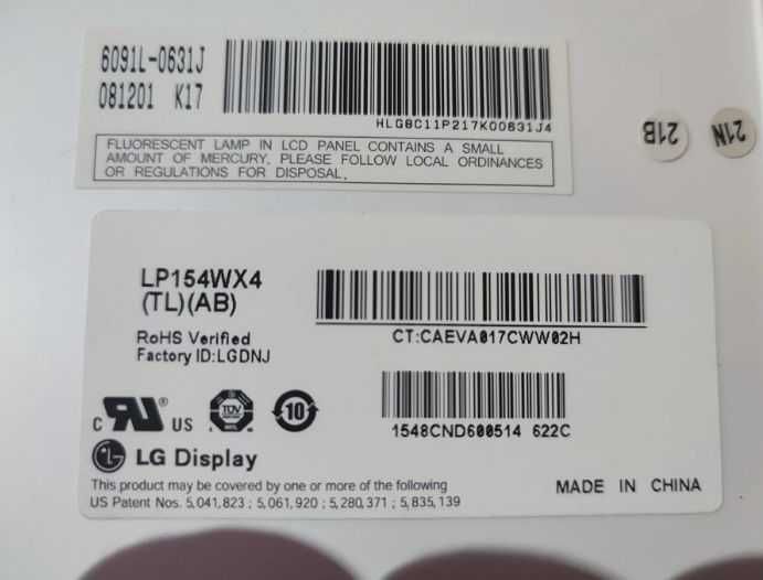 LTN154X3-L01 / LP154WX4 / LP156WH1