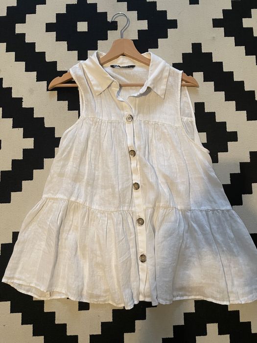 Biala lniana koszula Zara rozm.38