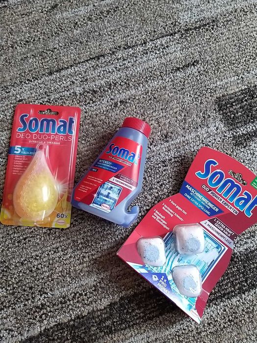 Somat zestaw do pielęgnacji zmywarki zapach plyn i kapsulki