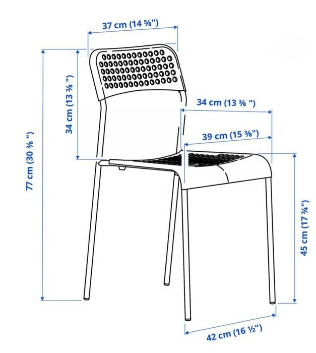 4 krzesła Ikea Sandberg czarne