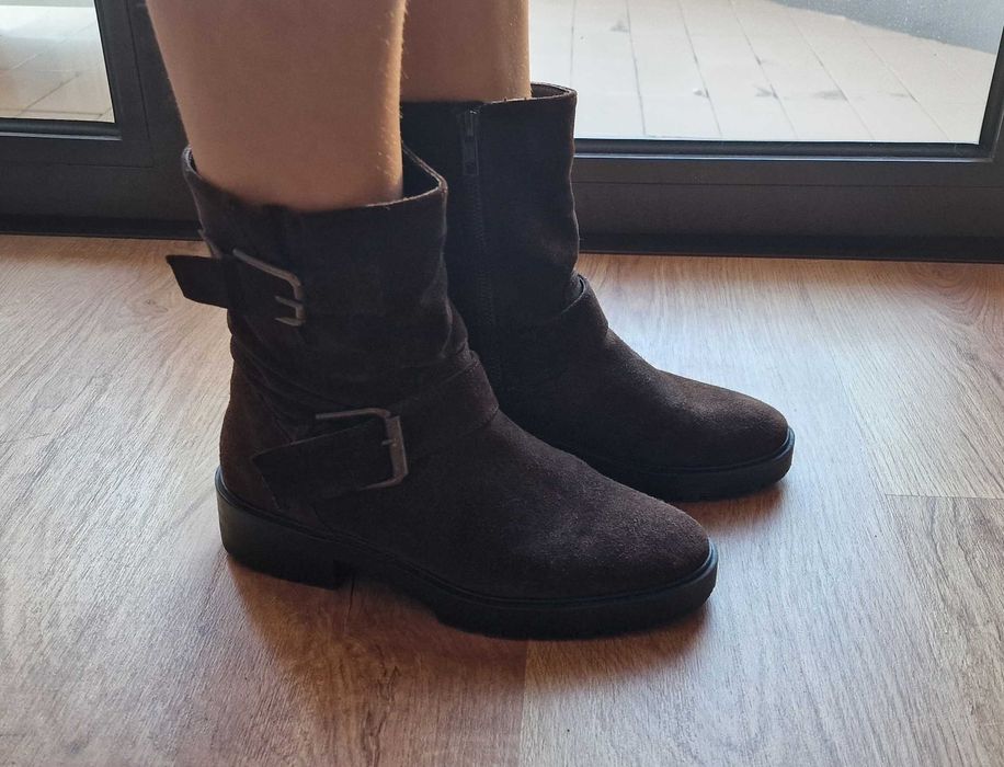 Botas Mango camurça castanho-escuro 36