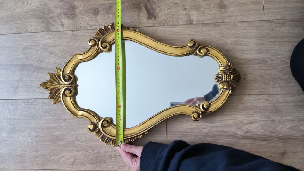 Espelho antigo "baroque" dourado restaurado