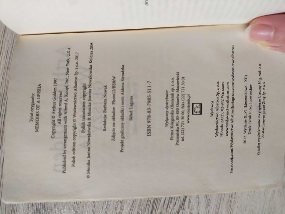 "Wyznania gejszy" Arthur Golden