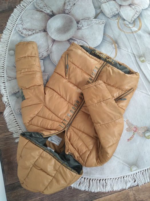 Piękna kurtka chłopięca miodowa z połyskiem