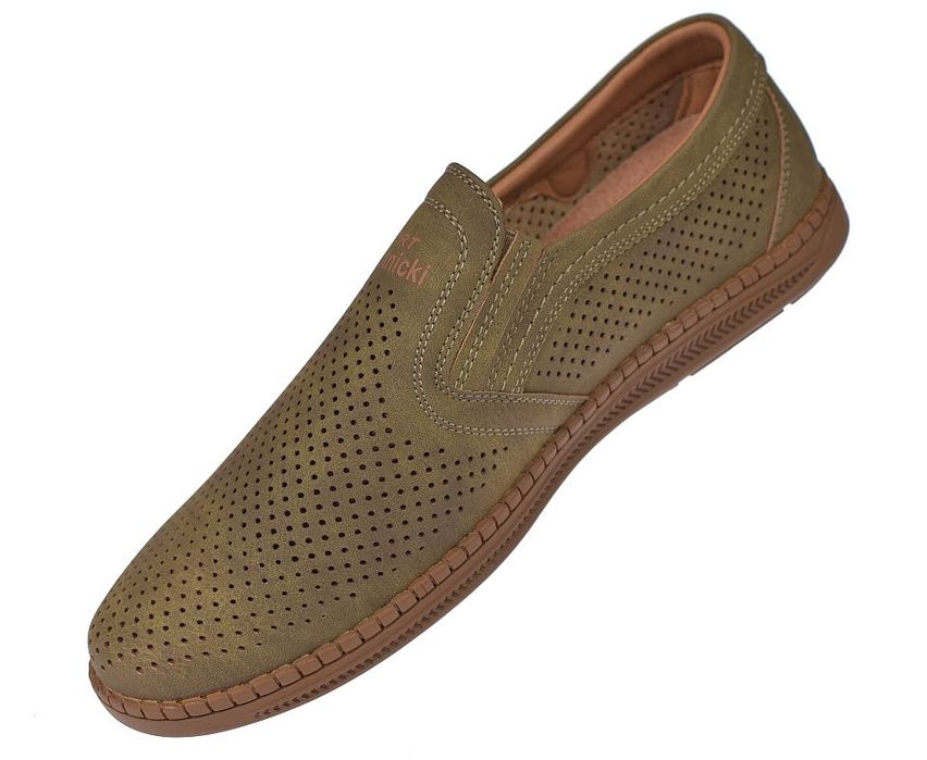 Mokasyny męskie półbuty khaki P-4-7034 rozmiar: 43