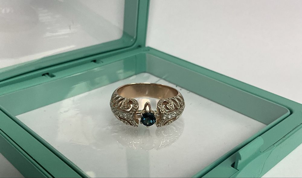 #перстень#золото585#размер 19#сапфири# бриллианти# под заказ!