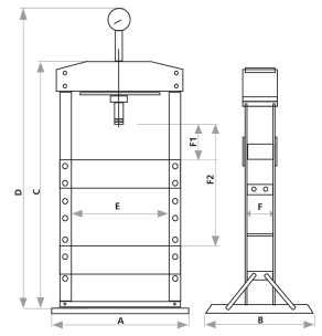 PRENSA BANCADA MANUAL 10T CHASSIS SOLDADO DRAKKAR LL29