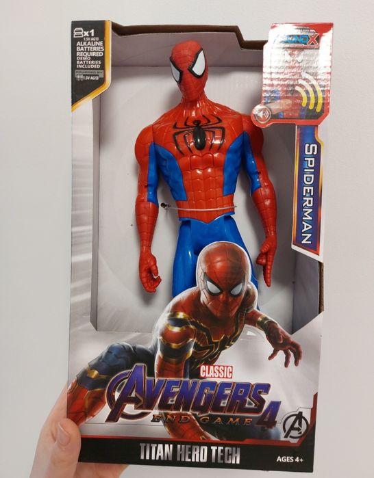 Nowa duża figurka Avengers Spiderman 30 cm dźwięk światło ruchoma