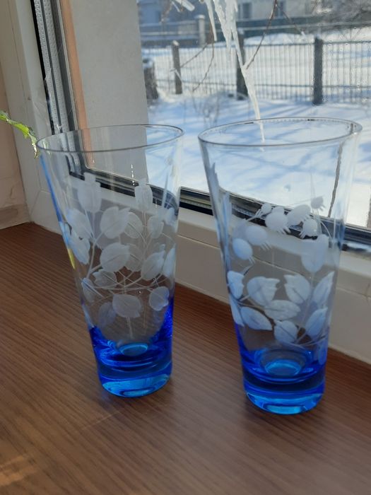 Стакан високий синього скла