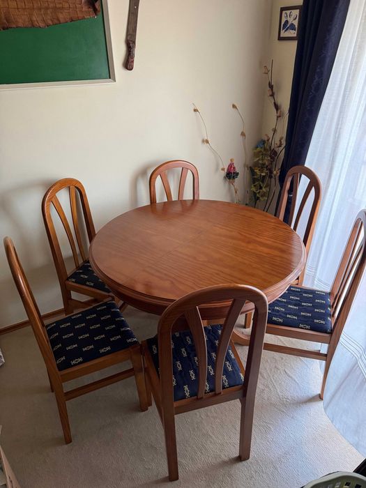 Mesa de jantar + 6 cadeiras madeira maciça