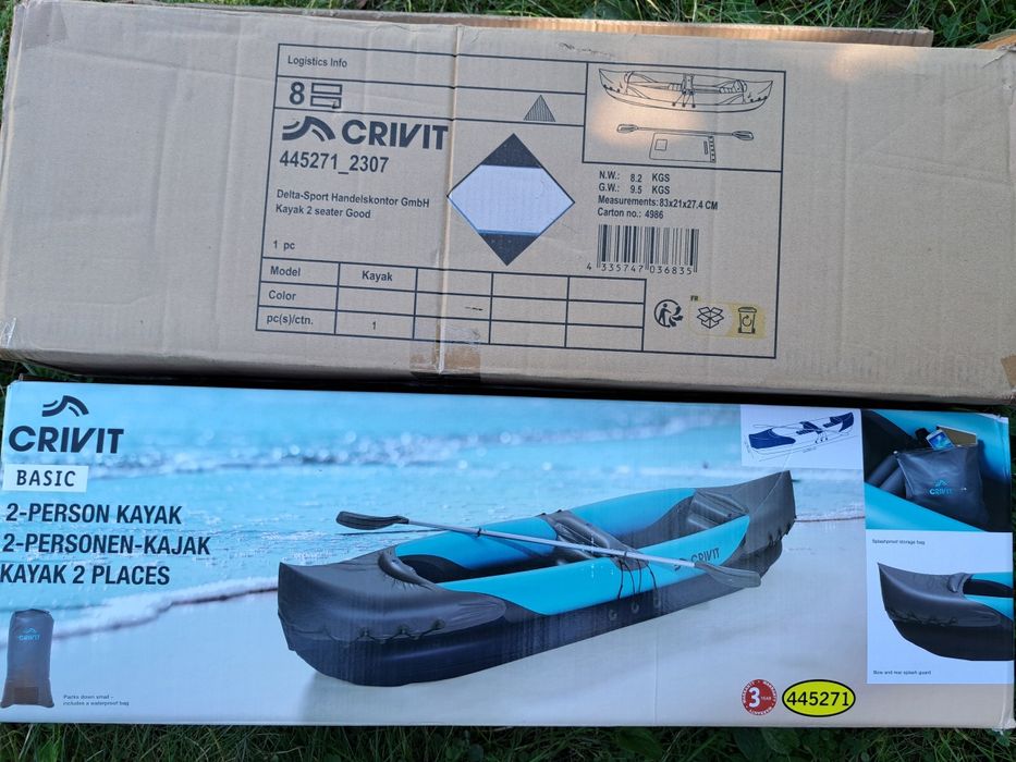 Kajak dwuosobowy dmuchany Crivit