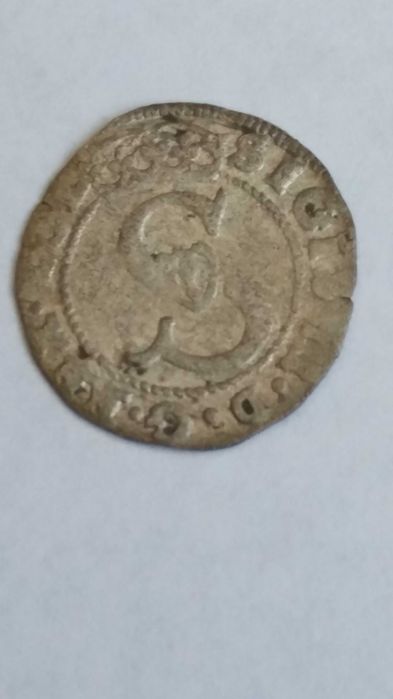 oML M412, szeląg solid 1589 Zygmunt III Waza antyk używane starocie