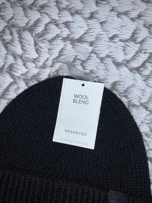 Шапка біні чорна чоловіча вовняна Reserved
