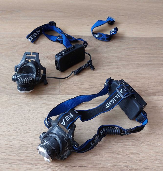 Latarka czołówka LED T6 18650 + części