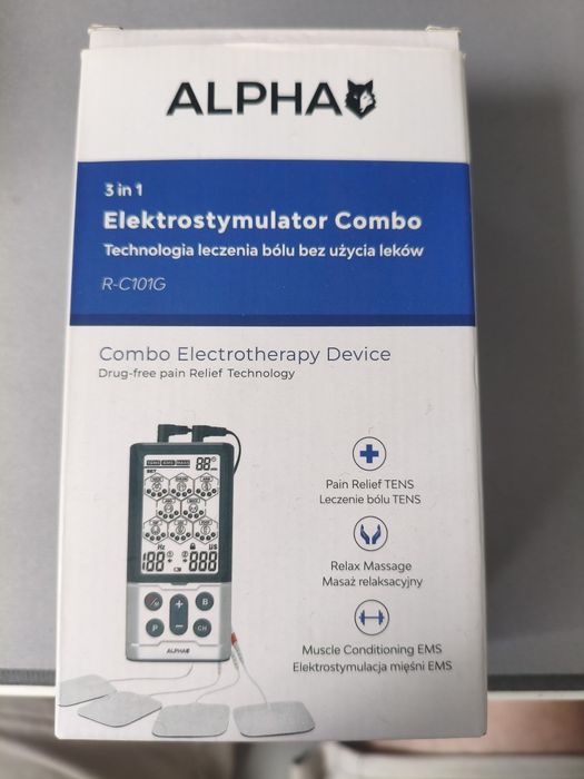 Elektrostymulator mięśni i nerwów TENS EMS MASAŻ 60 programów ALPHA MASAŻER - (bez elektrod)