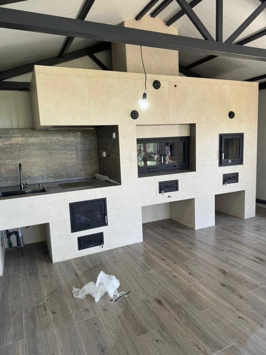 Дверця для каміна двухстворочна під замовлення, дверка в барбекю камин