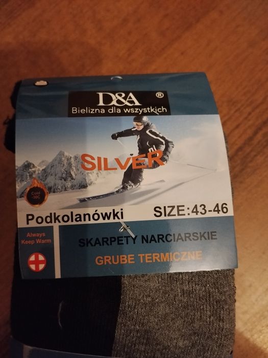 Męskie skarpety narciarskie, thermo, 40-43 lub  43-46, zestaw 3 pary