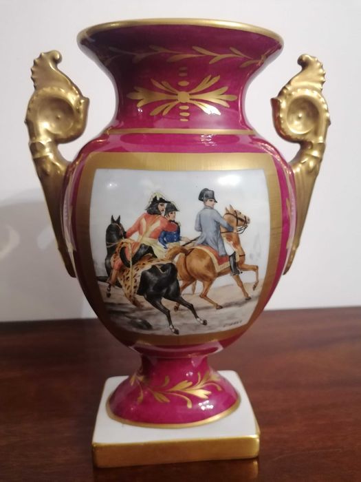 Vaso de porcelana pintada à mão – Estilo Viena / Sèvres