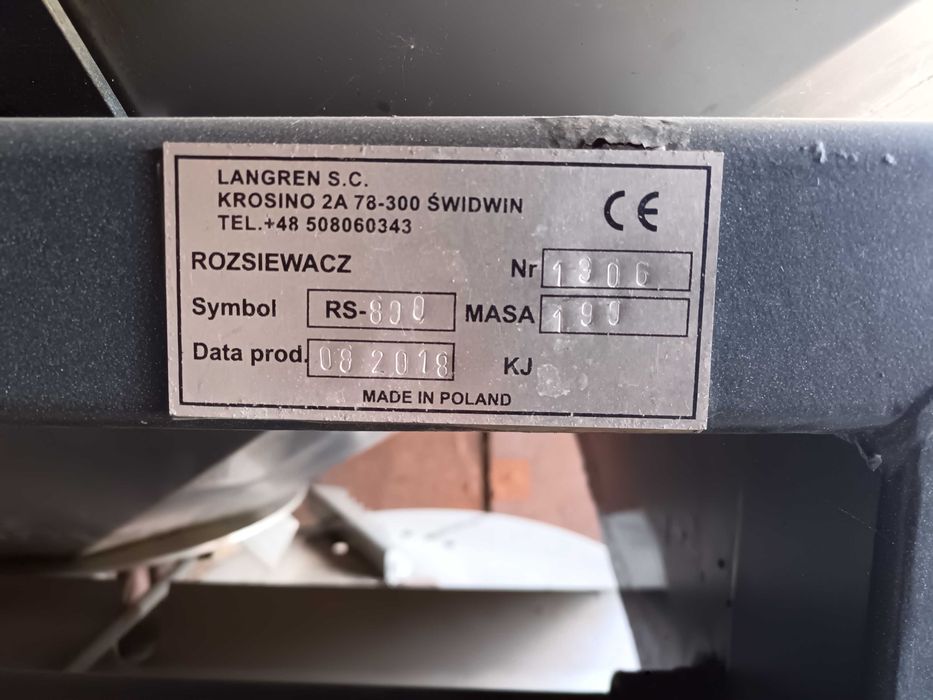 Rozsiewacz nawozu dwutarczowy langren 800l