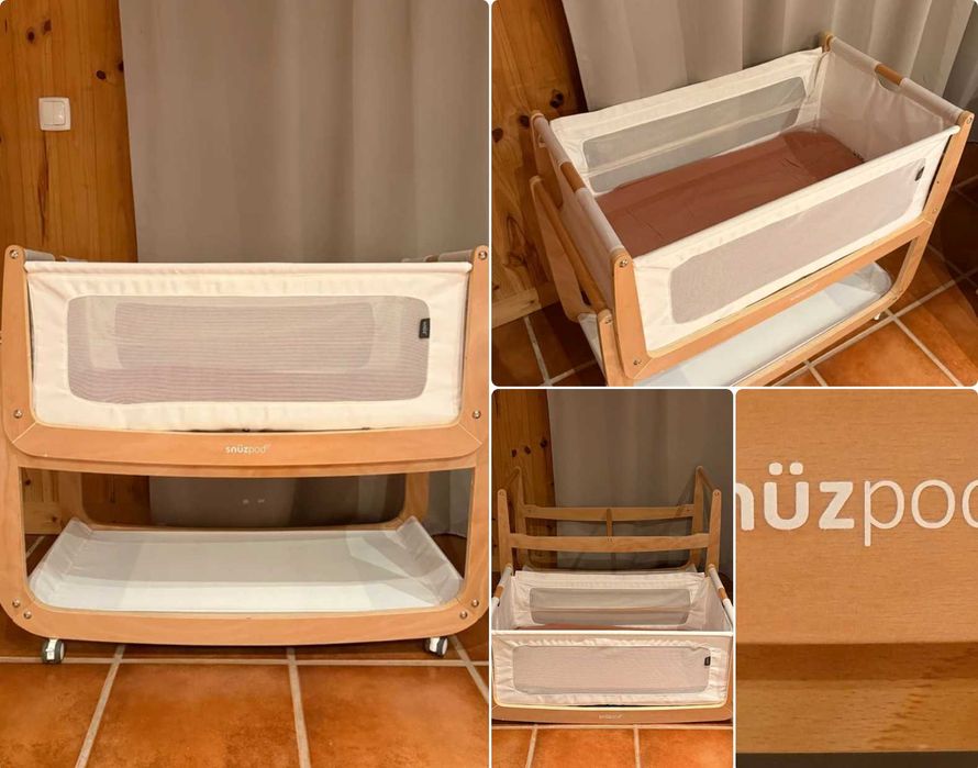 Berço Bedside SnüzPod 5 + Colchão e Lençóis (Excelente Estado)