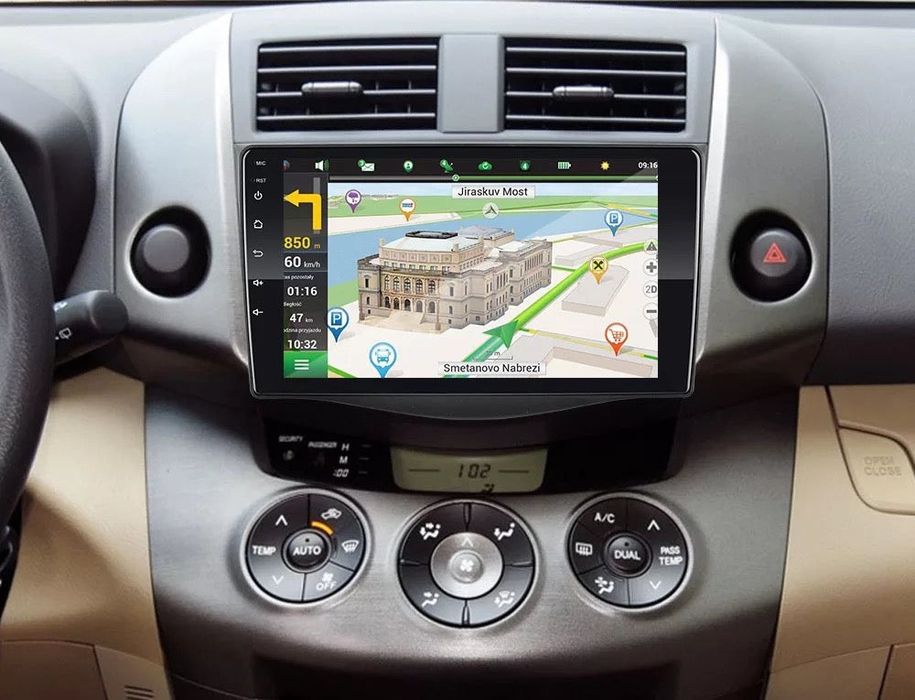 Android radio 9 " CarPlay Nawigacja gratis ramka RAV4