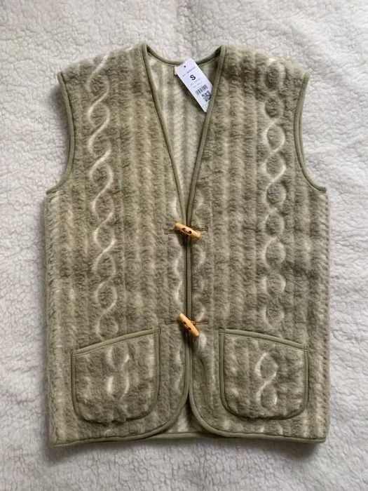 Kamizelka wełniana bezrękawnik wełniany zielony beżowy kremowy pistacjowy alwero merino wool