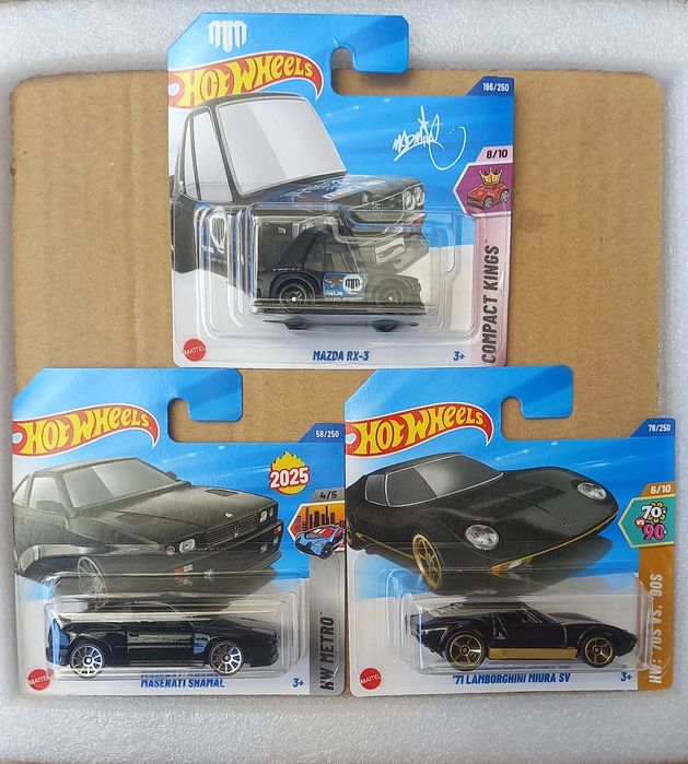 Conjunto 3 hot wheels mazda ; maserati e lamborghini