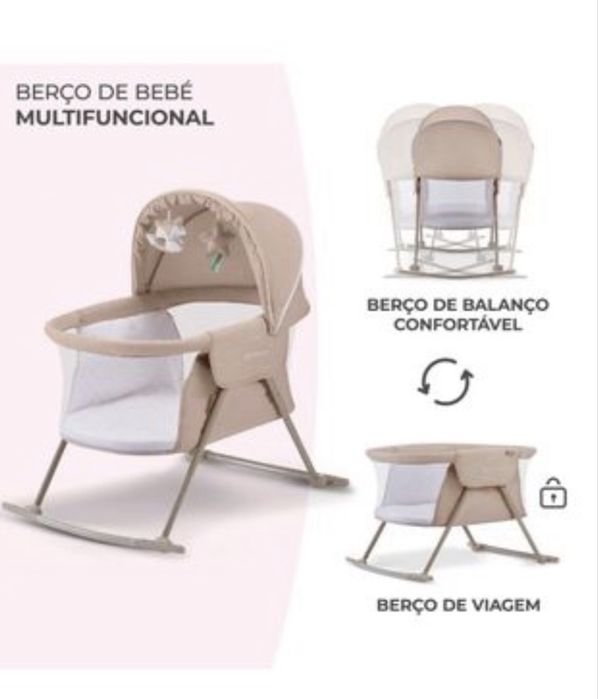 Berço de bebé multifuncional kinderkraft bege