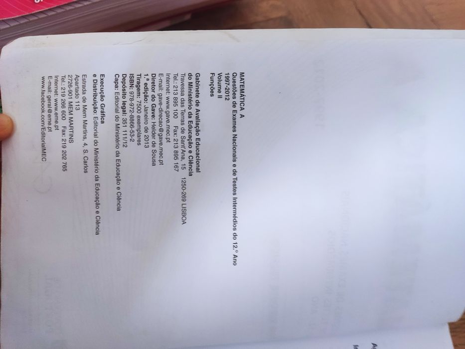 3 volumes de livro preparação para exame de mat.A