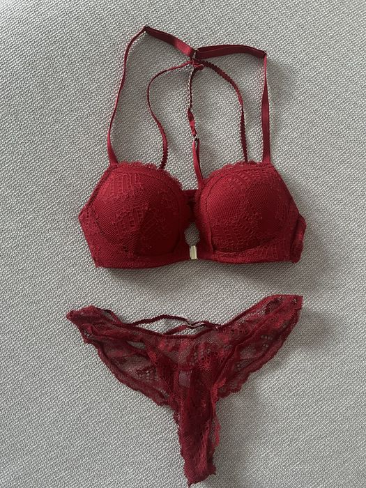 Intimissimi – komplet bielizny, koronka, czerwony