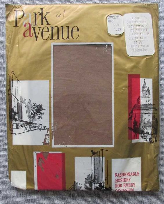 Oryginalne pończochy nylonowe rozm. 10 1/2-11, beżowe, lata 70te