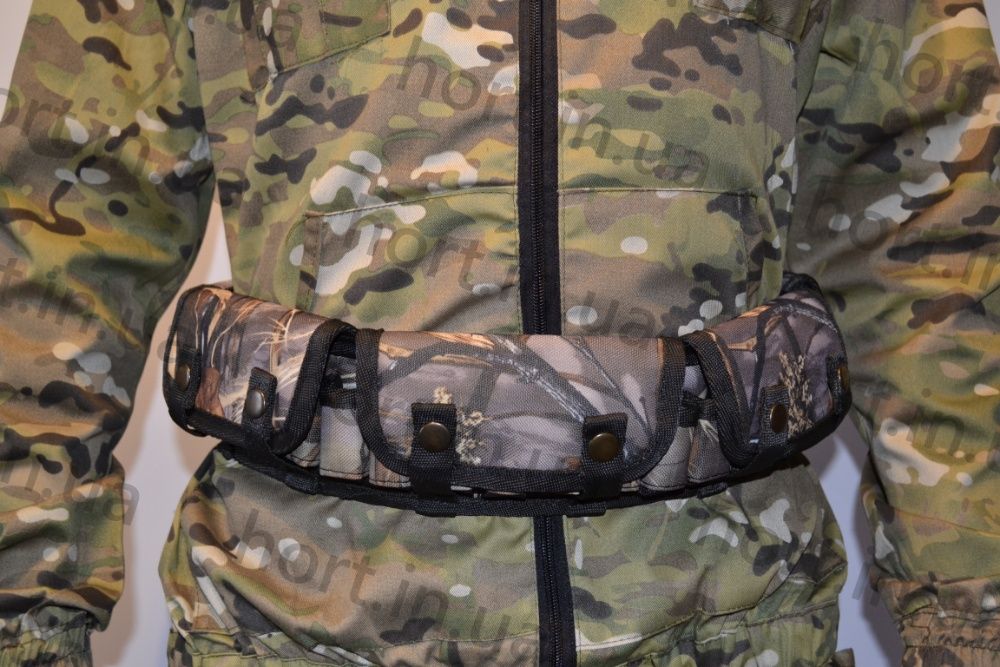 Патронташ поясной на 24 патрона закрытый камуфляжный качественный