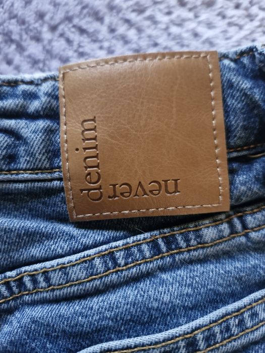 Jeansy dzwony wysoki stan looong XS