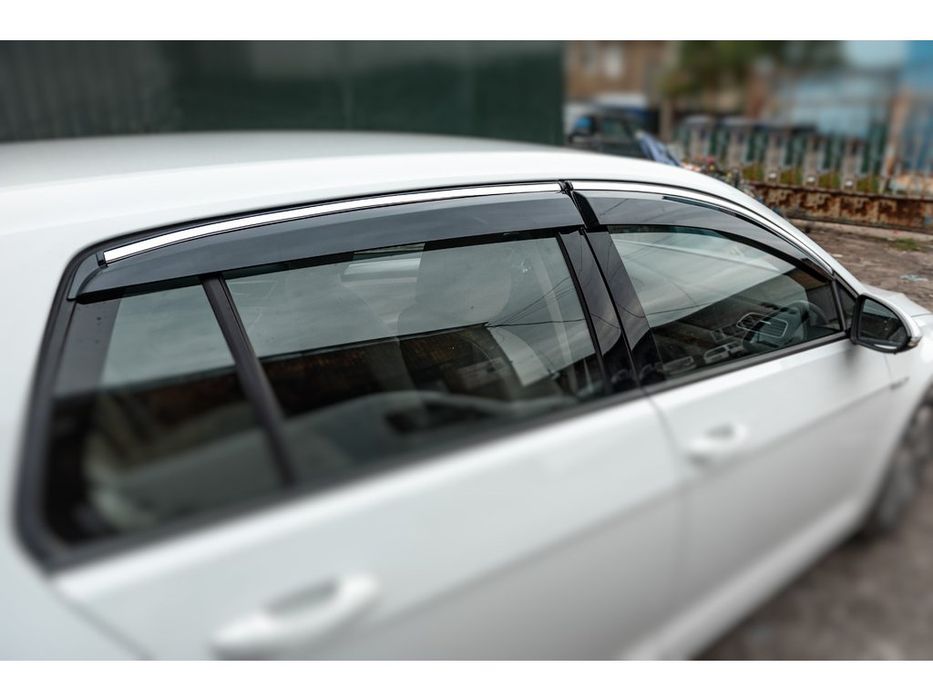 Volkswagen Golf 7 Вітровики з хромом HB (4 шт., Sunplex Chrome)
