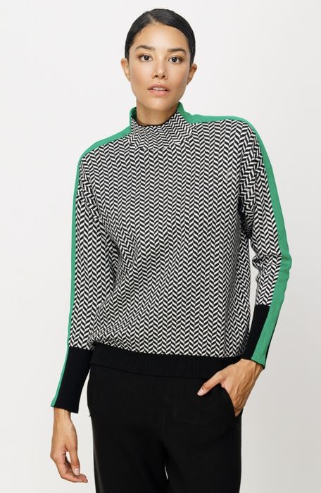 Стильний светр водолазка у смужку Go Green Race