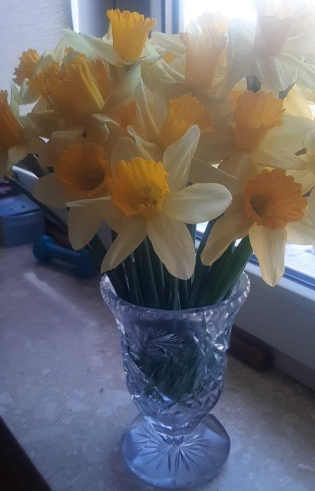 Wazon kryształowy, np. na bukiety tulipanów, żonkili itp.