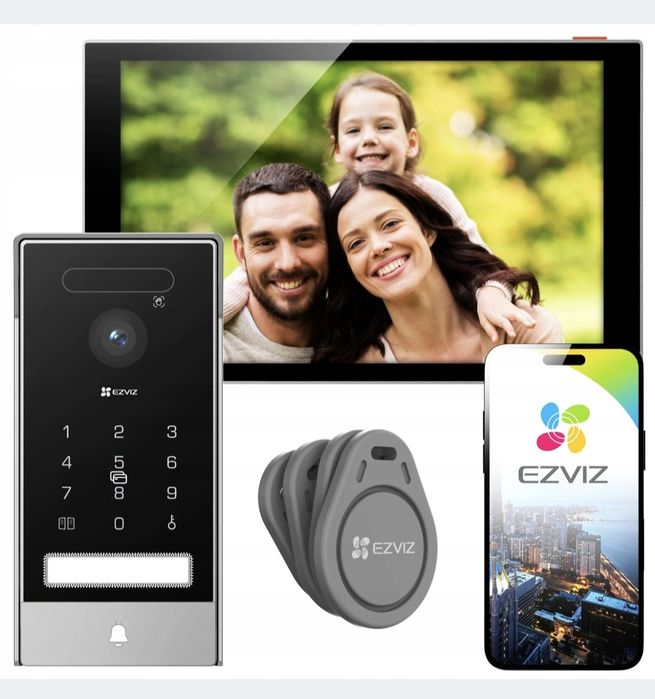 Wideodomofon WiFi EZVIZ HP7 PRO 4K,Weryfikacja twarzy, Zdalne otwieran