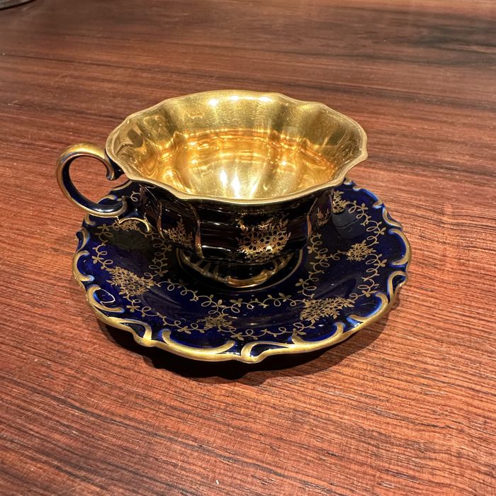 Kobaltowe filiżanki Lindner 2szt.