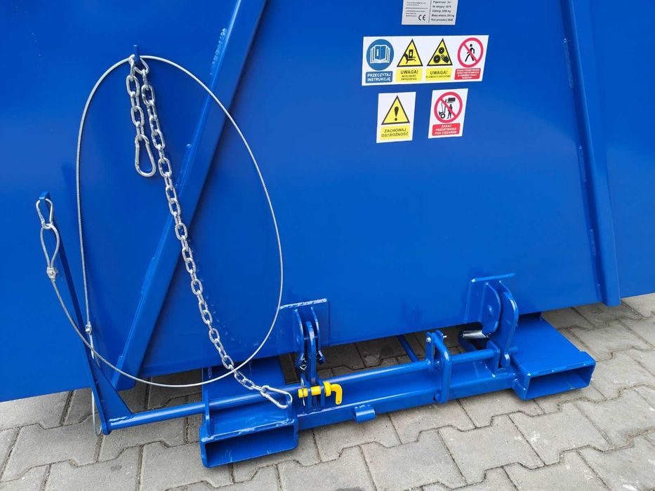 Kontener samowyładowczy do wózka widłowego 2m3 / ZŁOM/ TROCINY/ DREWNO/ WIÓRY/ Koleba na widły, pojemnik metalowy / mulda 2000 L , producent