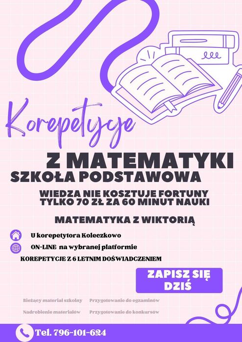 korepetycje matematyka szkoła podstawowa klasy 4-8