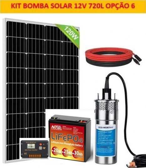 Kit bomba de água submersível solar de 12V /24V NOVO