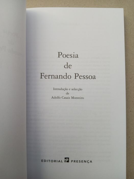 Poesia de Fernando Pessoa, intr.e selecção de Adolfo Casais Monteiro