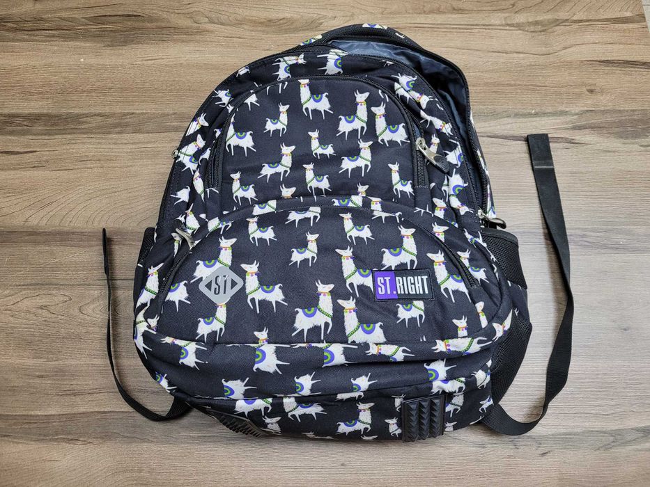 Plecak Szkolny ST.RIGHT Lamas Lama BP07 Czarny 4 Komory Duży